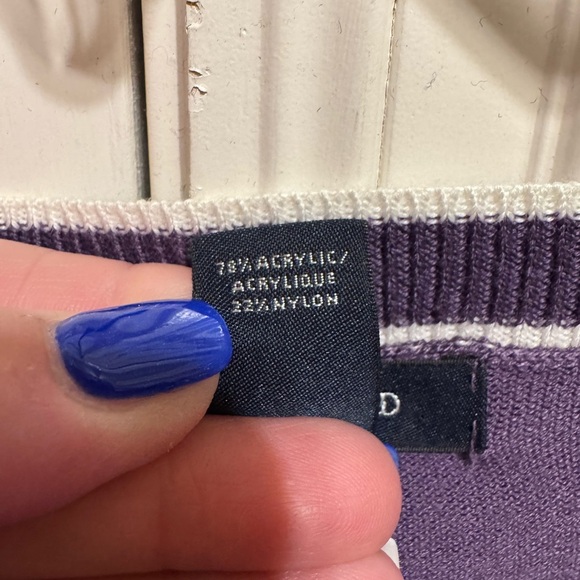 Lands’ End Purple White Trim Button Down Cardigan With Matching Shirt Plus Sz 3X - Picture 13 of 16